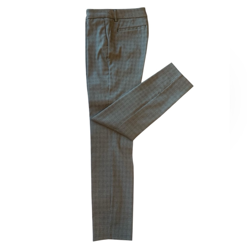 Checked plaid tailored black white grey trousers checkered Sz 2 work pants